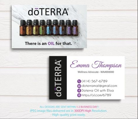 Doterra Business Cards, Doterra Business, Referral Cards, Cleaning Business Cards, Printable Business Cards, Vendor Events, Doterra Oils, Custom Business Cards, Brand Building