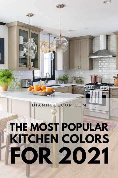 More people than ever are looking to redo their kitchen color schemes in 2021. But deciding where to start can leave you with analysis paralysis. So, to help you get started, let's first answer the most popular question... what kitchen colors are in for 2021? #kitchencolors2021 #2021kitchentrends #homedecor #kitchendecor #kitchendesign #2021kitchencolors #kitchentrends #decor #interiordesign Modern Kitchen Colors Schemes, Colorado Kitchen, Popular Kitchen Colors, Island Colors, Kitchen Cabinets Color Combination, Kitchen Color Trends, Analysis Paralysis, Cabinet Trends, Top Kitchen Trends