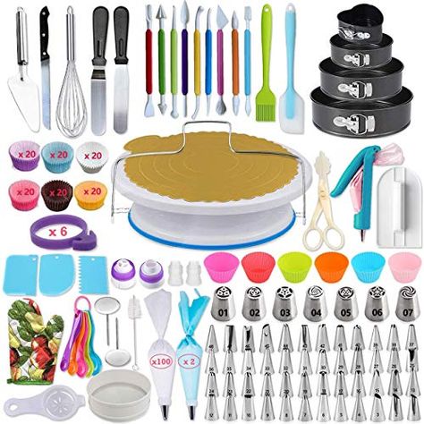 Cake Decorating Kit, Springform Pan Cake, Cake Decorating Kits, Icing Tips, Baking Kit, Baking Essentials, Decadent Cakes, Baking Business, Piping Tips