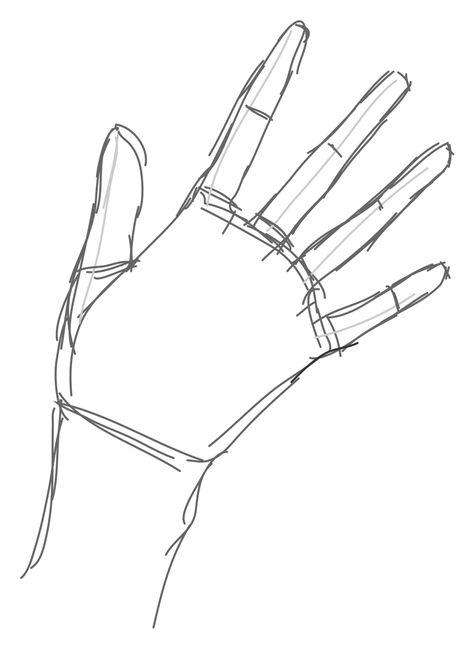 Basic Hands Drawing, Hand Drawing Outline, Bone Hand Drawing Sketch, Hand Draw, Anatomy Sketches Hands, How To Draw A Hand, Alt Hands Drawing Tutorial, Body Drawing Tutorial, Hand Reference