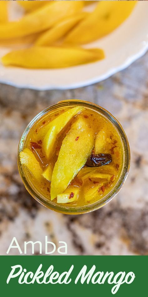 Pickled Mango Recipe, Mango Recipes Healthy, Pickle Mango Recipe, Mango Chutney Recipe, Shabbat Recipes, Pickled Fruit, Honduran Recipes, Pickled Mango, Mango Recipe