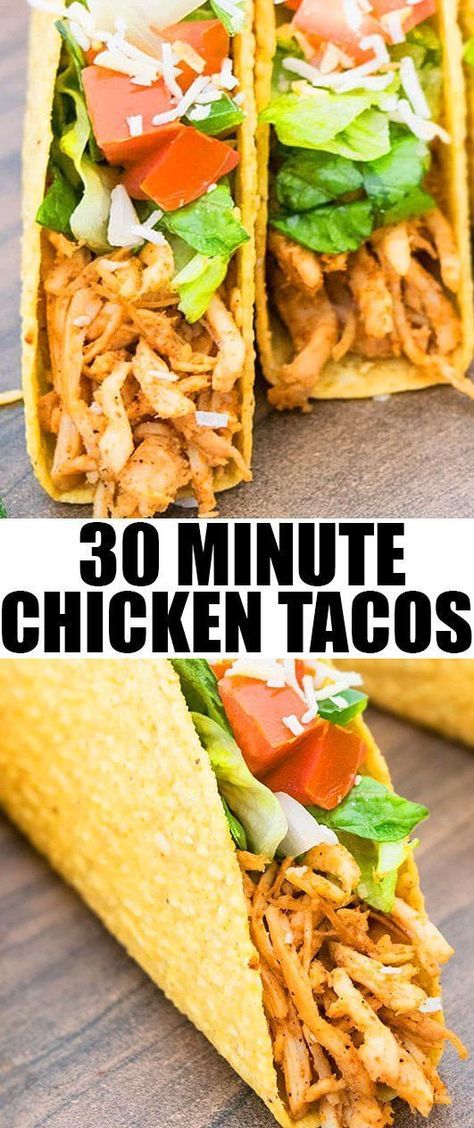 Chicken Tacos Oven, Simple Chicken Tacos, Easy Shredded Chicken Tacos, Shredded Chicken Tacos Recipe, Mexican Chicken Tacos, Chicken Tacos Recipe Easy, Chicken Tacos Recipe, Minute Chicken, Chicken Oven