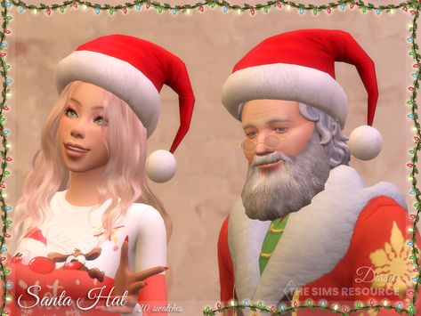 Female Santa, Kids Santa Hat, Sims 4 Costumes, The Sims 4 Accessories, New Sims 4 Cc, Crazy Cousins, Sims Accessories, Zombie Christmas, Cc Hats