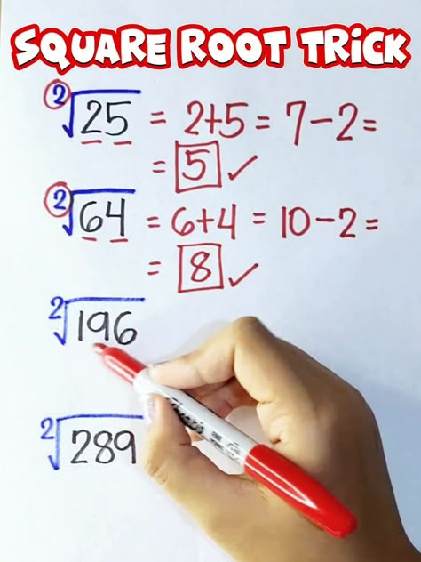 199K views · 6.5K reactions | SQUARE ROOT TRICK‼️ | SQUARE ROOT TRICK‼️ #math #mathteachergon #mathtrick #mathtutorials | By Math Tutorials | Facebook Mental Math Tricks, Studie Hacks, Maths Tricks, Math Made Easy, Math Hacks, Teaching Math Strategies, Math Tips, Cool Math Tricks, Math Quotes