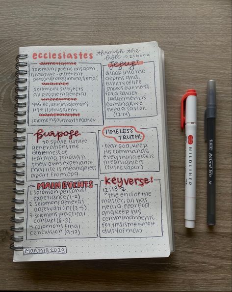 The Book Of Ecclesiastes, Ecclesiastes Overview, Ecclesiastes Bible Notes, Bible Study Organization Ideas, Ecclesiastes 1 Bible Journaling, Ecclesiastes Bible Study, Bible Note Taking Tips, Ecclesiastes Study, Ecclesiastes Bible Journaling