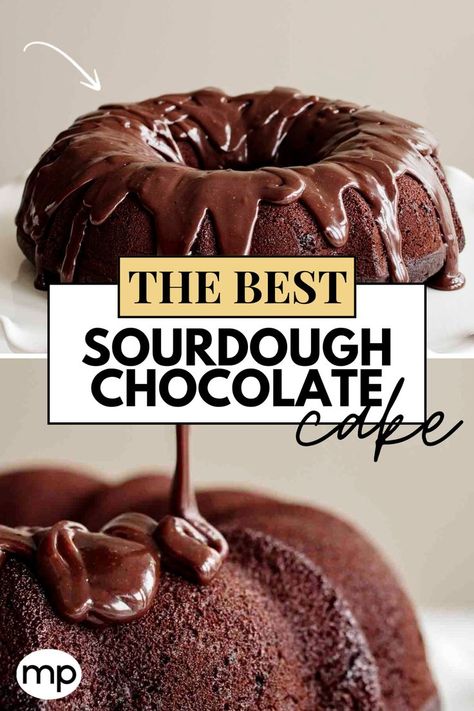 A sourdough chocolate cake with brigadeiro frosting. Sourdough Chocolate Cake, Use Sourdough Discard, Easy Sourdough, Mini Bundt Cakes, Chocolate Bundt Cake, Sourdough Discard, Sourdough Baking, Bundt Cakes Recipes, Sourdough Recipes