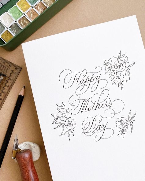 Mother’s Day Calligraphy, Happy Mothers Day Calligraphy, Amazing Calligraphy, International Mother Language Day, Mother Language Day, Flourish Calligraphy, Calligraphy Quote, Chalkboard Lettering, Copperplate Calligraphy