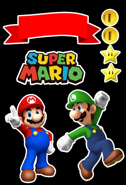 Super Mario Bros: Toppers para Tartas, Tortas, Pasteles, Bizcochos o Cakes para Imprimir Gratis. Super Mario Free, Super Mario Bros Party Ideas, Mario Birthday Cake, Mario Bros Cake, Super Mario Cake, Super Mario Bros Birthday Party, Mario Y Luigi, Mario E Luigi, Super Mario Bros Party