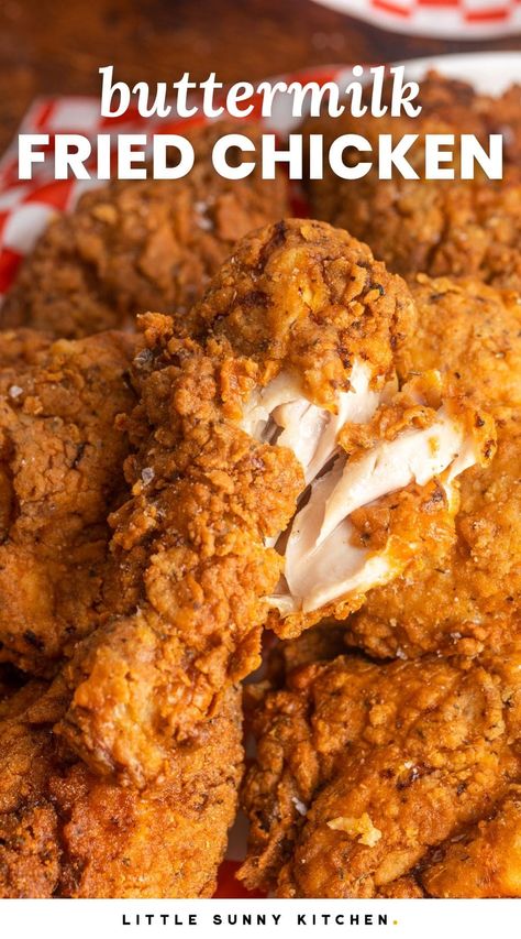 Breaded Chicken Chunks, Meals With Buttermilk, Fried Chicken Tenders No Buttermilk, Buttermilk Dinner Recipes, Buttermilk Chicken Wings, Buttermilk Fried Chicken Breast, Easy Fried Chicken Recipe, Breaded Chicken Recipe, Fried Chicken Bites