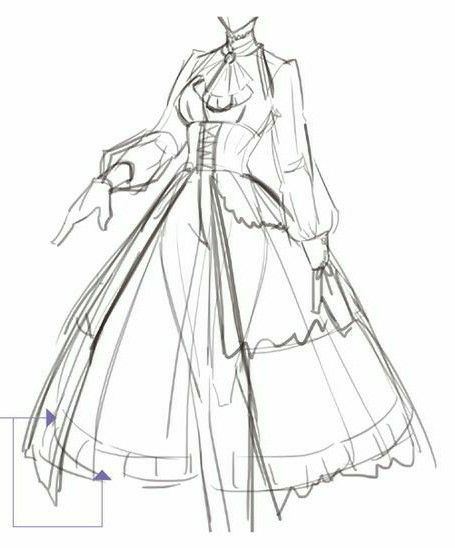 Women In Dresses Reference, Drawing Dress Reference, Dress Refrences Drawings, Victorian Clothes Drawing Reference, Women Poses Drawing Reference Dress, Dress Ruffles Drawing Reference, Drawing Reference Poses Dress, Ragged Clothes Drawing, Body Base Drawing Pose Reference Woman