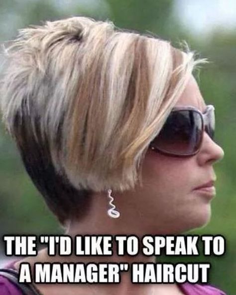 Guy:Hey karen you just got your first hair cut. Karen: I new i Should never trust a gastation harcut guy! Haircut Quotes Funny, Manager Meme, Karen Meme, Karen Memes, Retail Robin, Trendy Haircuts, Retro Humor, Meme Funny, Women Names