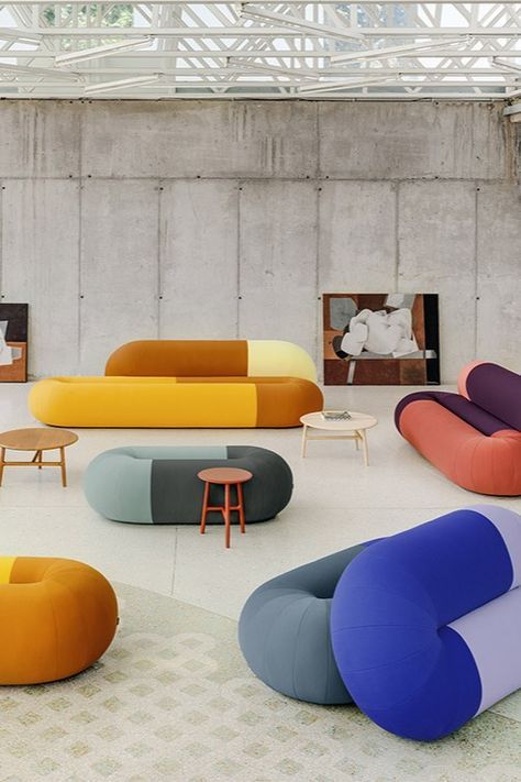 Soft Furniture Design, Colourful Office Design, Funky Office Design, Soft Seating Office, Collaborative Furniture, Relax Room, Color Sofa, Modular Chair, Raw Color