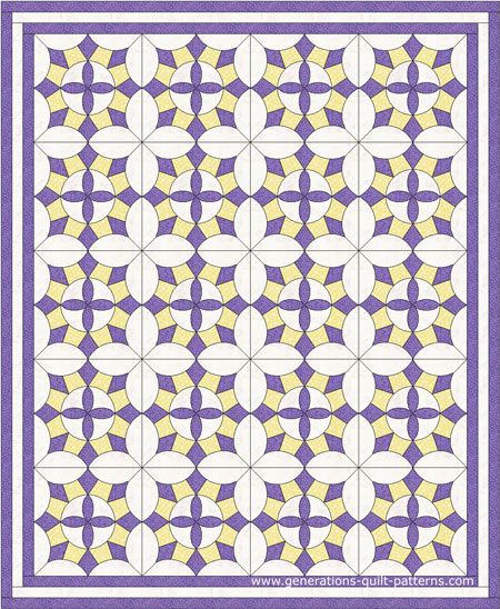 Magnolia Blossom quilt block instructions include the templates needed to make a 15" pieced block. Blossom Quilt Pattern, Quilt Pattern Design, Blossom Quilt, Quilt Layouts, Patchwork Blocks, Circle Game, Circle Quilts, Magnolia Blossom, Castle Wall