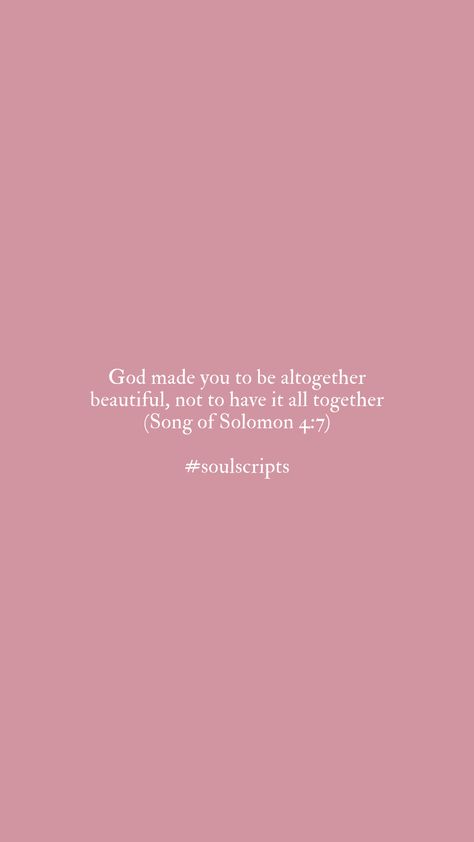 You are altogether beautiful. Song of Solomon 4:7 | Inspiring Quotes and Bible Verses | Christian Quotes | Quotes for Girls | Christian Blog | Jordan Lee Dooley Girly Bible, Soul Scripts, Quotes Beautiful, Quotes Bible, Song Of Solomon, Ideas Quotes, New Quotes, Verse Quotes, Bible Verses Quotes