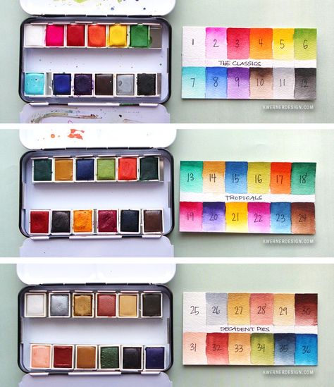 Kristina Werner swatches some new Prima Watercolor Confections. Which set works best for you? Luxury Photos, Watercolor Pallet, Prima Watercolor, Watercolor Supplies, Watercolor Pans, Watercolor Palette, Watercolor Inspiration, Watercolour Tutorials, Watercolor Paint