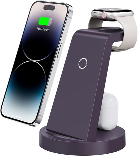 -3 in 1 Charging Station for iPhone - Wireless Charger for Apple Products Multiple Devices - Charging Dock Stand for AirPods (for iPhone 15 14 13 pro 12 11 X Max) Iphone Wireless Charger, Room Gadgets, Wireless Charger Iphone, Charging Dock, Charging Station, Apple Products, Wireless Charger, Charging Cable, Iphone 15