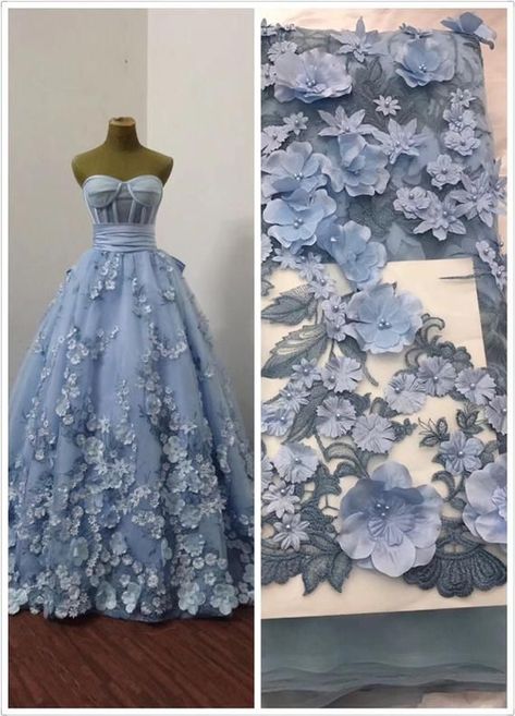 69d658d0b2859e32cd4dc3b970c8496cdesc36911718ri Blue Prom Dresses, Beaded Lace Fabric, Bridal Lace Fabric, Embroidered Lace Fabric, Dresses Ball Gown, Blue Bridal, فستان سهرة, Pretty Prom Dresses, Fairytale Dress