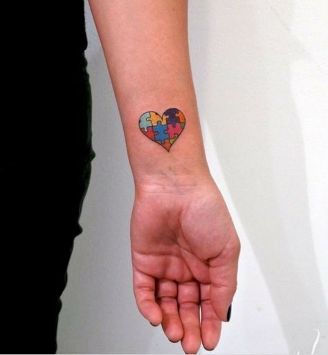 Puzzle Tattoo, Puzzle Piece Tattoo, Puzzle Tattoos, Awareness Tattoo, Shape Tattoo, Pieces Tattoo, Tattoo For Son, Full Body Tattoo, Tattoo Design Ideas