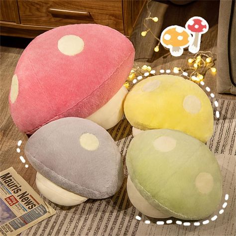 Mushroom Pillow, Mushroom Plush, Stuffed Mushroom, When Youre Feeling Down, Mushroom Head, Cute Mushroom, Colorful Throw Pillows, Head Pillow, Kawaii Gifts