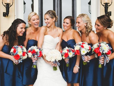 Red And Blue Wedding, Red White And Blue Wedding, Red White Blue Wedding, July 4th Wedding, Blue Wedding Ideas, White And Blue Wedding, Jersey Shore Wedding, Patriotic Wedding, Wedding Extras