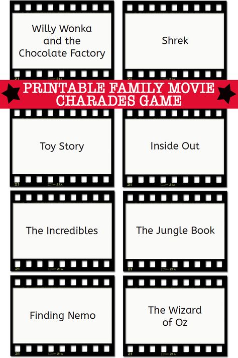 Charades Ideas: Family Movie Charades Cards Movie Charades, Charade Ideas, Charades Ideas, Kids Game Night, Charades For Kids, Thanksgiving Games For Adults, Charades Cards, Charades Game, Instagram Username Ideas