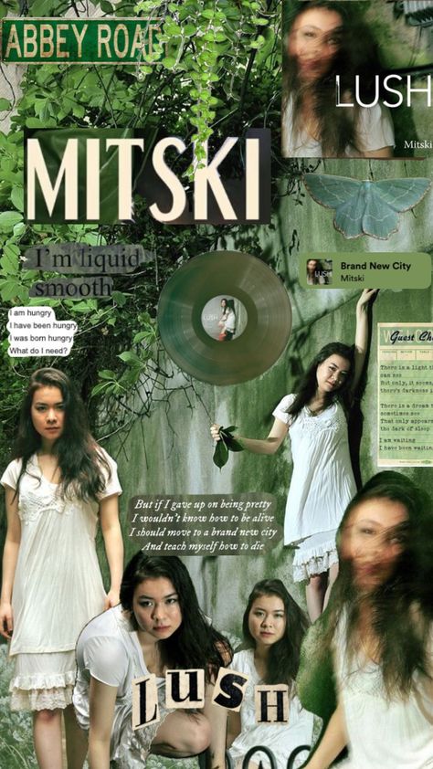 #mitski #lush Lush Mitski, Mitski Merch, Lush Wallpaper, Lush Aesthetic, Music Collage, Magazine Collage, Abbey Road, New City, The Darkest