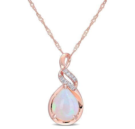 tsc.ca - Sofia B. 10K Rose Gold Diamond and Ethiopian Opal Pendant Diamond Drop Pendant, Ethiopian Opal Necklace, Jewelry Charms Pendants, Necklace Design, Diamond Drops, Opal Pendants, Opal Necklace, Rose Gold Diamonds, Rose Gold Necklace