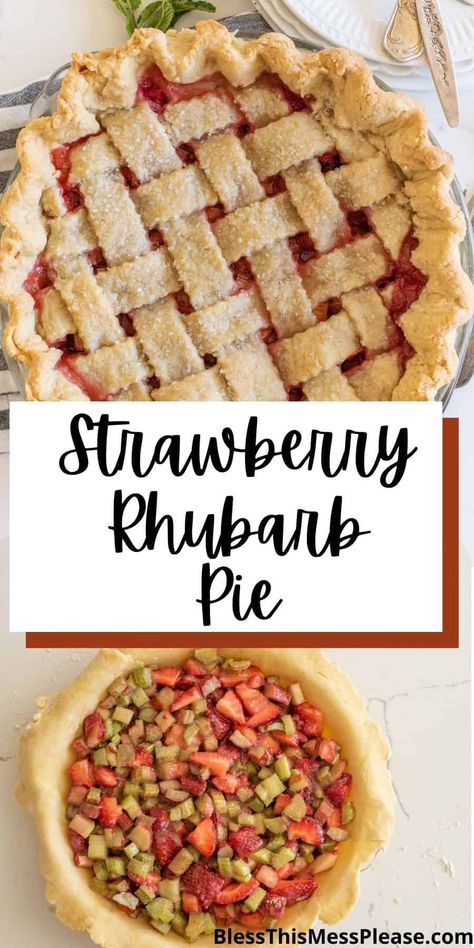 Classic Strawberry Rhubarb Pie combines the sweetness of strawberry with the tang of rhubarb in a perfectly crisp crust. Spring in a pie! #pie #strawberry #rhubarb #recipe