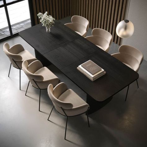 Black Oak Dining Table, Dark Dining Table, Modern Dining Table And Chairs, Extended Dining Table, Beige Dining Chairs, Natural Oak Dining Table, Furniture 123, Dining Bench Seat, Dining Table Extendable