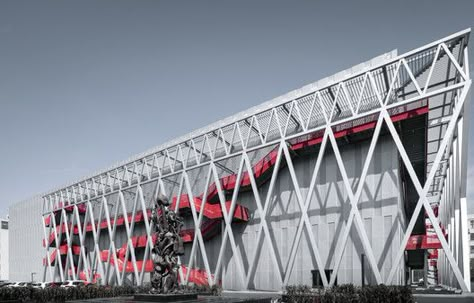 FUTURE STITCH Smart Factory / AZL Architects | ArchDaily Structure Aesthetic, Smart Factory, Industry Architecture, Afrofuturism Art, Sport Center, Central Building, Factory Architecture, Industrial Factory, Space Photography