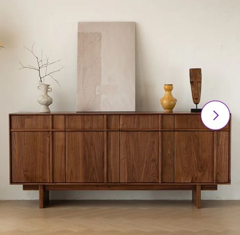 Wooden Tv Console Ideas, Side Board Design, Entrance Sideboard, Entryway Sideboard, Sideboard Walnut, Sideboard Styling, Sideboard With Drawers, Entry Cabinet, Sideboard Styles