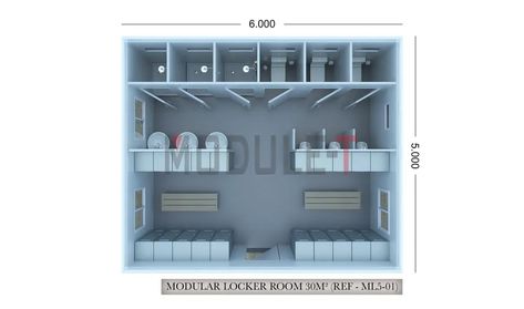 Modular Locker Room - Module-T Locker Room Layout, Sports Locker, Sea Containers, Metal Lockers, Modular Building, Changing Room, Room Partition, Foam Insulation, Locker Room