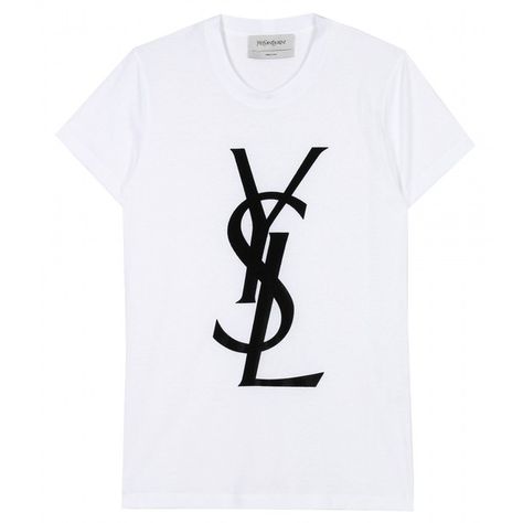 Yves Saint Laurent Logo Tee ($275) ❤ liked on Polyvore featuring tops, t-shirts, shirts, tees, women, velvet tops, short sleeve shirts, yves saint laurent t shirt, t shirts and velvet shirt Yves Saint Laurent Logo, Saint Laurent Logo, Velvet Tees, Velvet Shirt, Online Shop Accessories, Logo Shirt, Logo Tee, Logo Tees, Fashion Online Shop