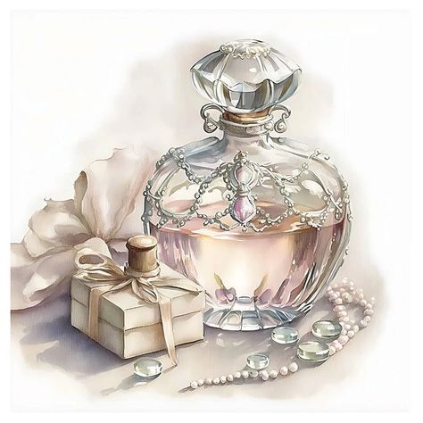 Perfume Art Painting, Perfume Vintage, Perfume Art, Idee Cricut, Perfume Bottle Art, Beautiful Perfume Bottle, Antique Perfume Bottles, Beautiful Perfume, Antique Perfume