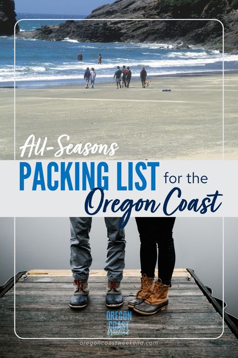 Not sure what to pack on your upcoming Oregon Coast trip? Find out what locals recommend for every season of the year, plus download a free packing checklist. Get prepared for your trip today! Oregon Coast Outfit Fall, Oregon Coast Packing List, Oregon Outfits, Packing List Spring, Beach Trip Packing List, Beach Trip Packing, What To Pack For Vacation, Coast Outfit, Road Trip Outfit