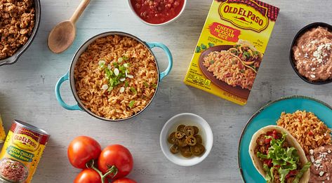 Old El Paso - Mexican Food Recipe Ideas & Inspiration - Old El Paso Ole El Paso Recipes, Old El Paso Cheesy Mexican Rice Recipes, Old El Paso Recipes, Cheesy Rice Recipes, Cheesy Mexican Rice, Cheesy Rice, Mexican Rice Recipes, Mexican Rice, Salsa Recipe