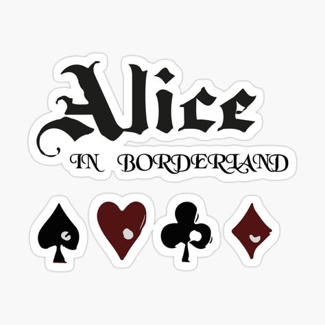 Alice In Borderland Tattoo Ideas, Alice In Borderland Cards, Borderlands Tattoo, Dp Blast, Small Doodle, Alice In Borderland, Alice Madness, Mini Printer, Room Stickers