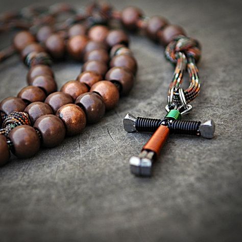 Rosary Images, Combat Rosary, Rugged Rosary, Rosary Necklaces, Military Rosary, Catholic Icons, Paracord Rosary, Protestant Prayer Beads, Chaplet Rosary