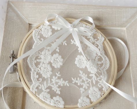 Wedding Ring Pillow Alternative, Ring Pillow Alternatives, Ring Pillow Lace, Rustic Wedding Ring, Wedding Cushion, Rustic Wedding Rings, Alternative Wedding Rings, Ring Pillows, Ring Tray