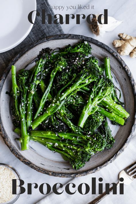 Broccolini Recipes, Super Healthy Food, Broccolini Recipe, Grilled Broccolini, Charred Broccoli, Veggie Plate, Vegetarian Meal Ideas, Roasted Broccolini, Food Plating Techniques