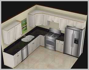 Kitchen Island Designs With Seating, Small Kitchen Design Layout, Kitchen Layouts With Island, Model Dapur, Desain Pantry, Small Kitchen Layouts, Kabinet Dapur, Small Kitchen Design, Kitchen Layouts