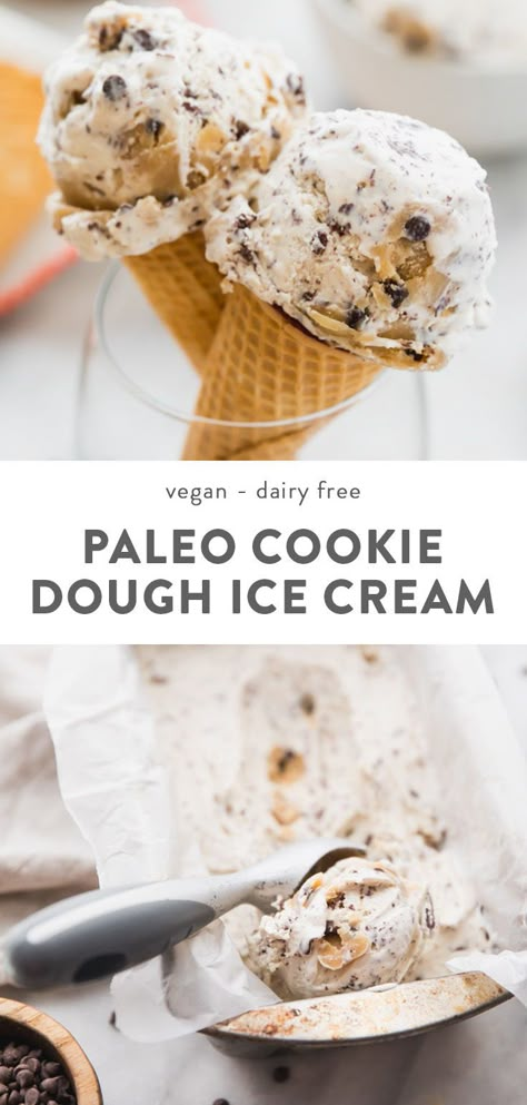 Cookie Dough Ice Cream Recipe, Paleo Cookie Dough, Paleo Cookie, Easy Dessert Bars, Paleo Ice Cream, Vegan Cookie Dough, Healthy Summer Desserts, Cookie Dough Ice Cream, Cookie Dough Bites