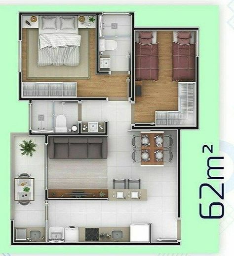 Floor Plans House, Small House Blueprints, Small House Floor Plans, Plans House, Small Apartment Design, Modern Style House Plans, Simple House Plans, House Construction Plan, Minimal House Design