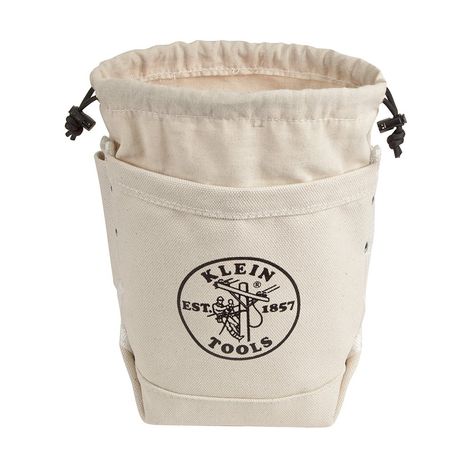 Klein Tools 5416TC Top Closing Bolt Bag, # 4 Canvas, 10" Height: Amazon.com: Home Improvement Tool Bucket, Belt Storage, Tool Pouches, Chalk Bag, Mens Bag, Bush Craft, Small Tools, Chalk Bags, Tool Pouch