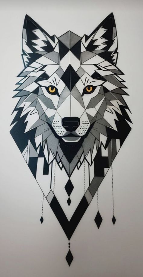 Geometric Sketch, Geometric Wolf Tattoo, Wolf Sketch, Kite Designs, Geometric Wolf, Strasbourg France, Wolf Drawing, Wolf Tattoo, American Culture