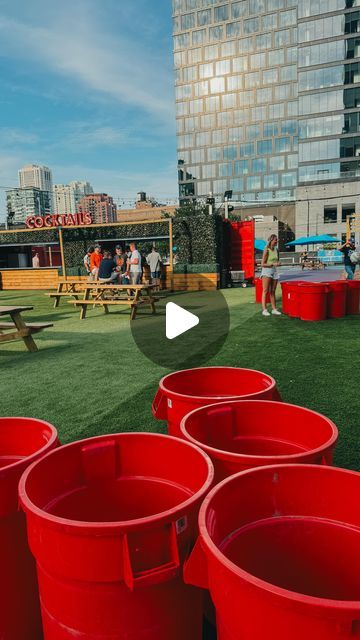 Sam Roby on Instagram: "We stumbled upon the best new opening in Chicago in Fulton market yesterday... @chicagopickle just opened their free HUGEEE new outdoor garden that has multiple bars, tons of patio games like giant beer pong with trash cans, corn hole, giant jenga, movies where you can wear headphones to listen, 2 mechanical bulls, tons of picnic tables and high tables and of course pickle ball💕 you enter right at Lake + Peoria 🥰  It's also super dog + stroller friendly, we literally stayed there all night, it's incredible! #chicago #chicagoland #fultonmarket #chicagofood #chicagonews #chicagobar #chicagoactivities #chicagoevents" Giant Beer Pong, Chicago Activities, Patio Games, High Tables, Wear Headphones, Chicago Bars, Giant Jenga, Dog Stroller, Picnic Tables