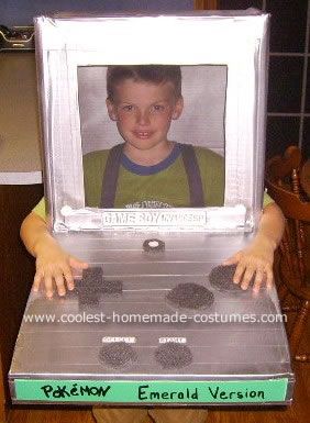 A Live Gameboy Costume: My son loved playing his Gameboy so much that I was certain he would become a part of it.  So we decided to put him into his game by making him a gameboy Gameboy Costume, Homemade Costumes, Son Love, Costume Ideas, My Son, How To Become