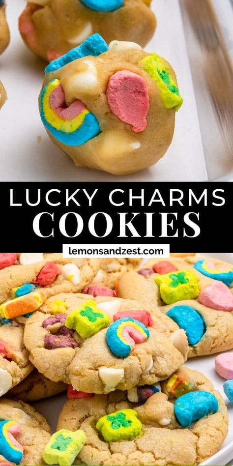 Lucky Charms Recipes, Lucky Charms Cookies, Lucky Charms Marshmallows, Rainbow Treats, Magically Delicious, Perfect Cookies, Delicious Cream, Saint Patties, Pretty Cookies