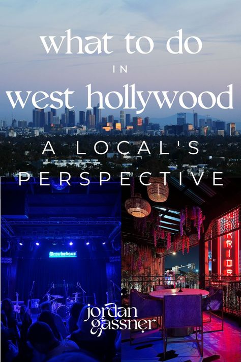 A collage of the Troubadour, Warrior Restaurant and an West Hollywood Skyline overlayed with text: "What To Do in West Hollywood: A Local's Perspective" Los Angeles Honeymoon, What To Do In Hollywood California, Night Life Los Angeles, West Hollywood Outfit Night, Things To Do In Hollywood California, West Hollywood Things To Do In, West Hollywood Aesthetic, Hollywood Things To Do, Westwood Los Angeles