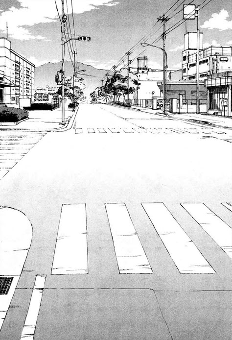 Kitoh Mohiro Manga Background Reference, Manga Backgrounds, Cityscape Drawing, Street Background, Andermatt, Perspective Drawing Lessons, City Background, City Drawing, Background Drawing